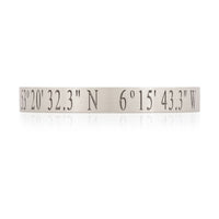 A Moment In Time - 14k White Gold Engraved Coordinate Ring