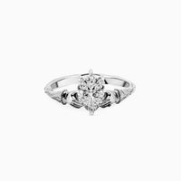 Claddagh 0.5ct Heart Cut Diamond Engagement Ring - 14k White Gold