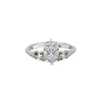 Claddagh - Heart Cut Diamond Engagement Ring 14k White Gold