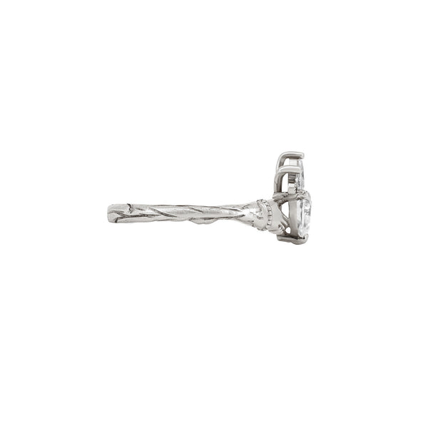 Alternative view of Claddagh - Heart Cut Diamond Engagement Ring 14k White Gold