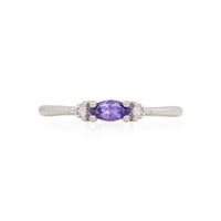 Daydreamer Ring - 14k Polished White Gold Tanzanite & Diamond Ring