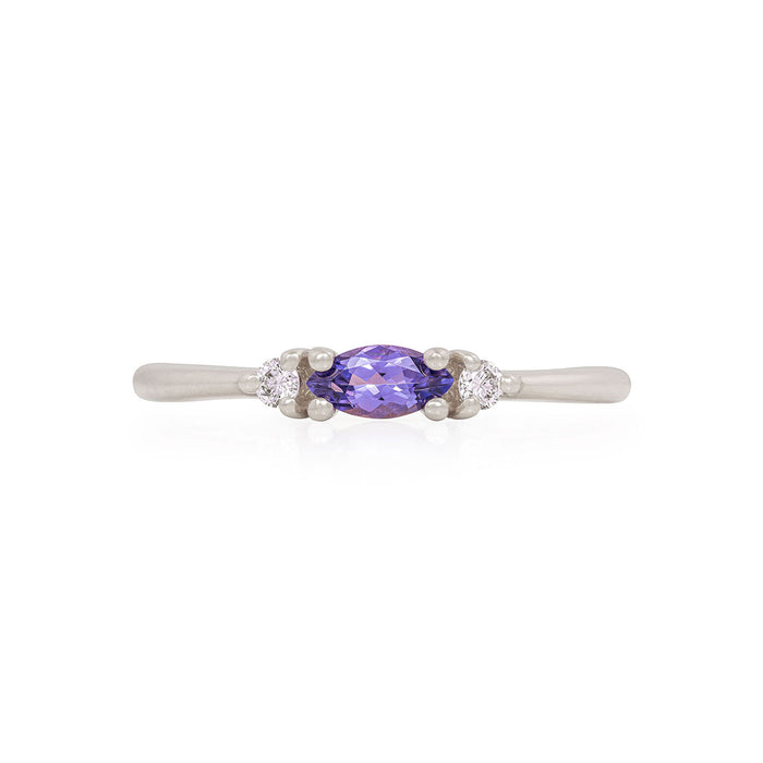 Daydreamer Ring - 14k Polished White Gold Tanzanite & Diamond Ring