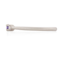 On-body shot of Daydreamer Ring - 14k Polished White Gold Tanzanite & Diamond Ring