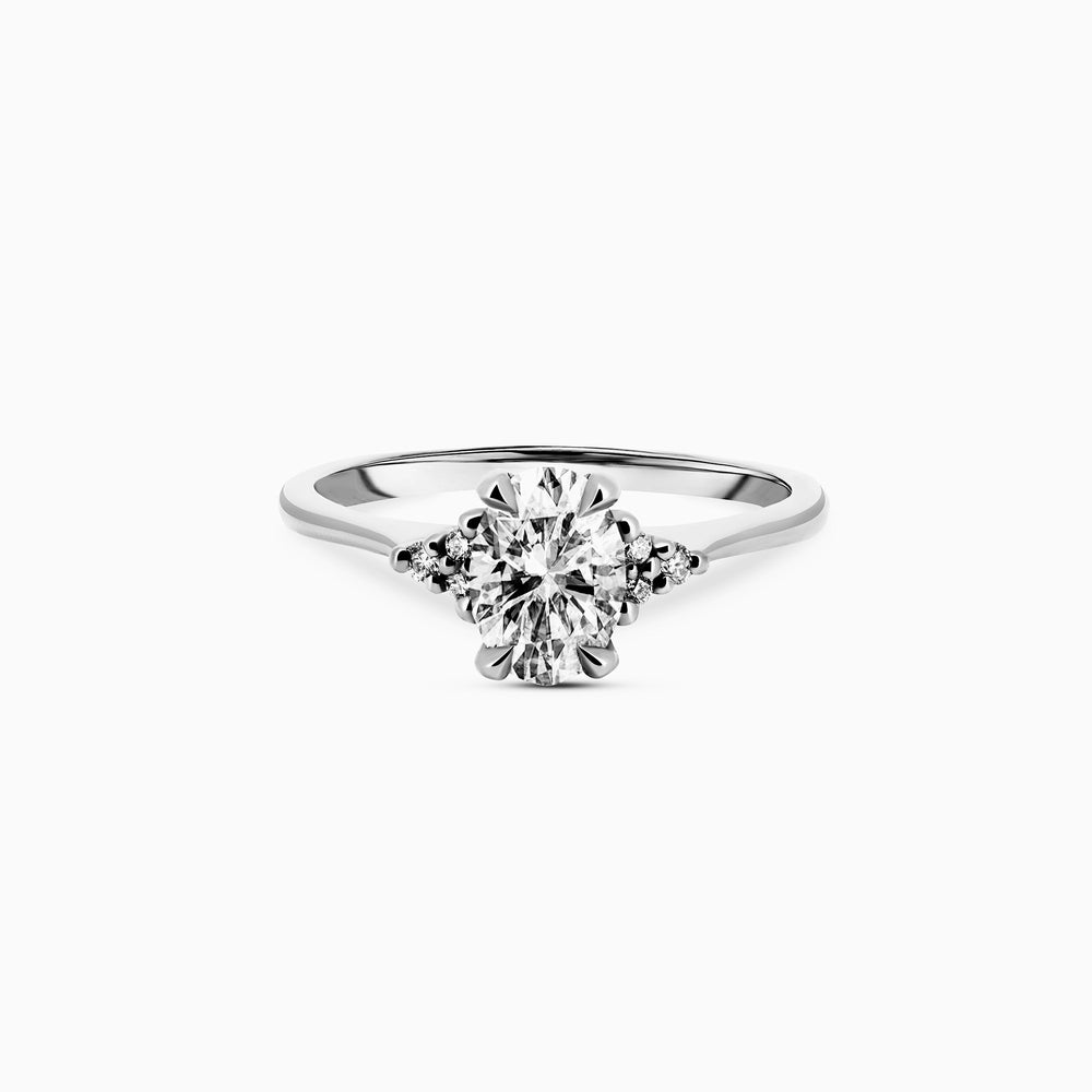 Starlight - Oval Diamond Engagement Ring 14k White Gold