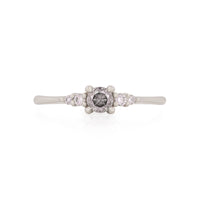 Evermore 0.25ct Grey Diamond Engagement Ring - 14k White Gold Polished Band