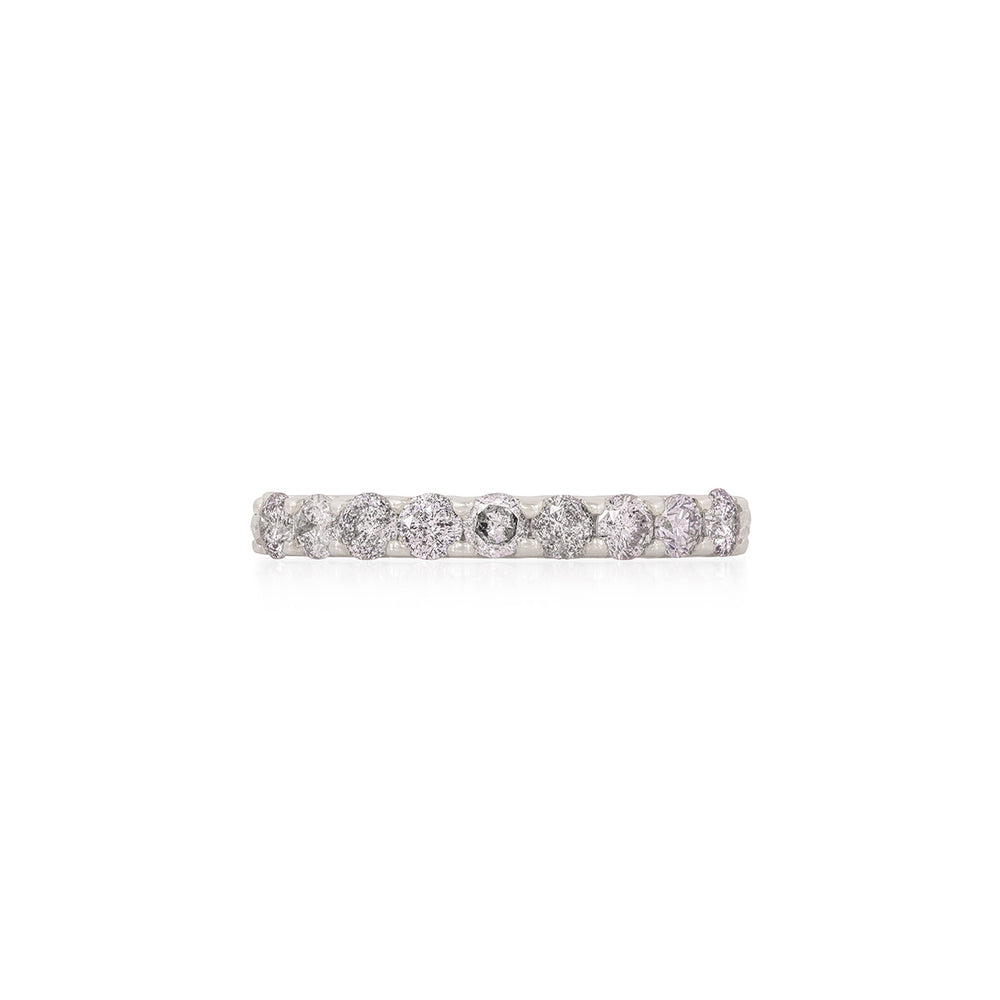 Forever Grey Diamond Eternity Ring - 14k White Gold Twig Band