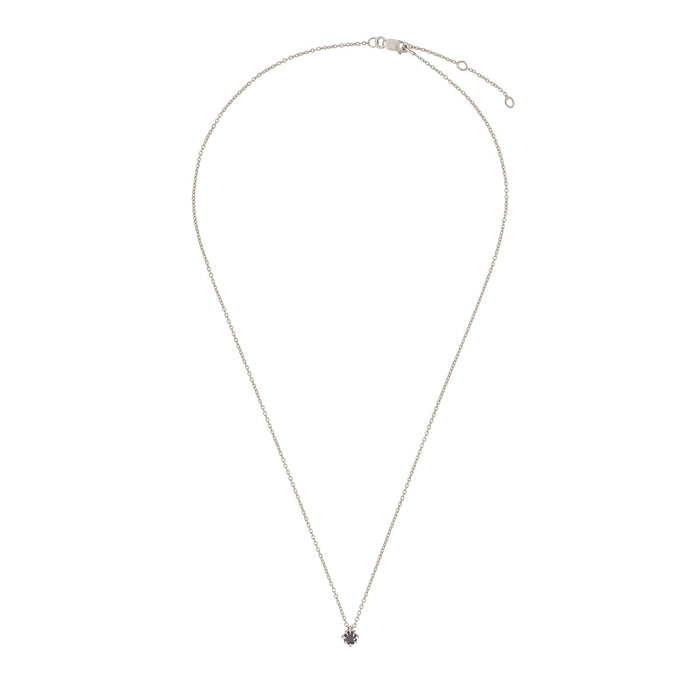 On-body shot of Always & Forever Black Diamond Necklace - 14k White Gold Necklace