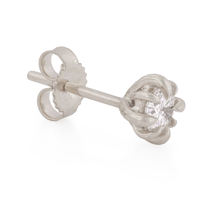 On-body shot of Always & Forever Lab-Grown Diamond Stud Earrings - 14k White Gold Stud Earrings