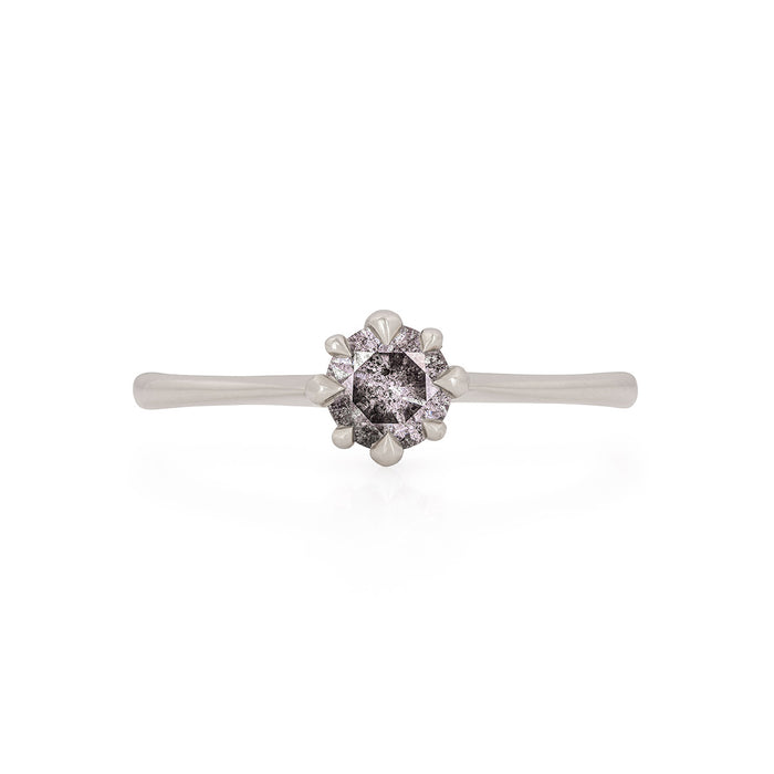 Forever 0.5ct Grey Diamond Engagement Ring - 14k White Gold Polished Band