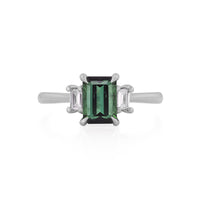 Hero 1ct Green Tourmaline Ring - 14k White  Gold