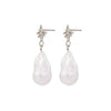 Lost Without You Diamond & Baroque Pearl Earrings - 14k White Gold