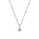 Front view of the Lucky Star Birthstone Necklace in 14k white gold, featuring an Amethyst birthstone set in a star pendant.