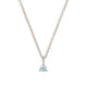 Front view of the Lucky Star Birthstone Necklace in 14k white gold, featuring an Aquamarine birthstone set in a star pendant.