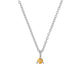Front view of the Lucky Star Birthstone Necklace in 14k white gold, featuring a Citrine birthstone set in a star pendant.