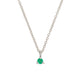 Front view of the Lucky Star Birthstone Necklace in 14k white gold, featuring an Emerald birthstone set in a star pendant.