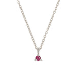 Thumbnail of Front view of the Lucky Star Birthstone Necklace in 14k white gold, featuring a Garnet birthstone set in a star pendant.