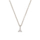 Close-up of the Lucky Star Birthstone Necklace in 14k white gold, featuring a Moonstone birthstone set in a star pendant.