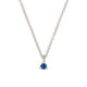 Front view of the Lucky Star Birthstone Necklace in 14k white gold, featuring a Blue Sapphire birthstone set in a star pendant.