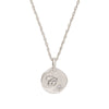 North Star Diamond Engraved Initial Necklace - 14k White Gold