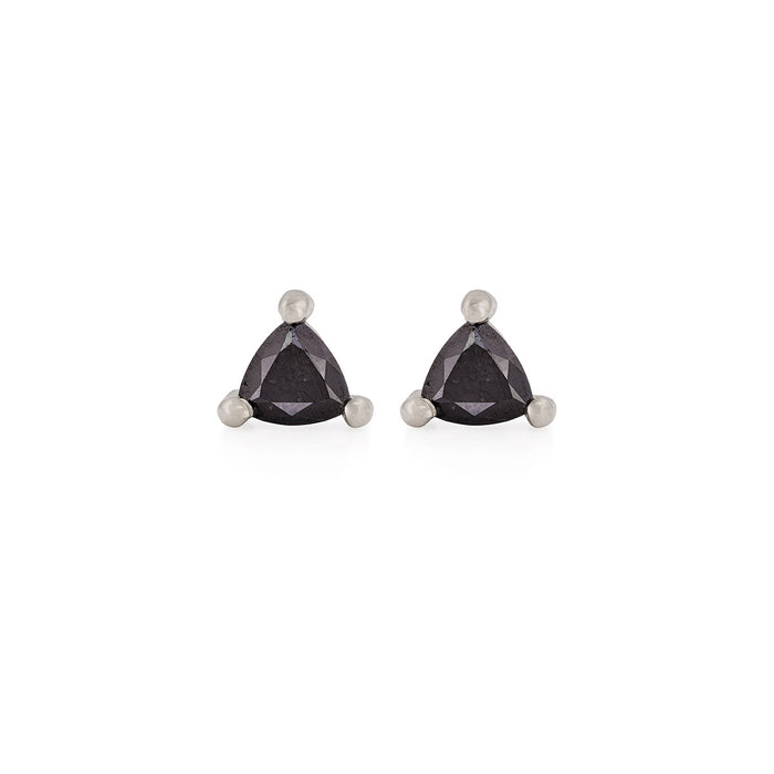 One in a Trillion Black Diamond Earrings - 14k White Gold