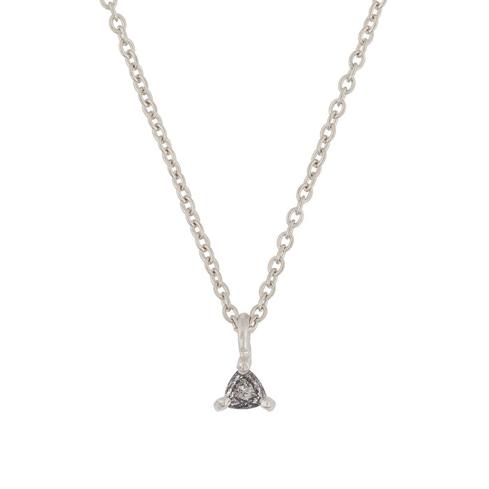 One in a Trillion Solitaire Grey Diamond Necklace - 14k White Gold