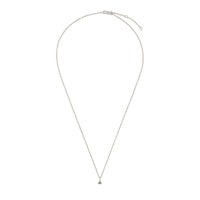 On-body shot of One in a Trillion Solitaire Grey Diamond Necklace - 14k White Gold