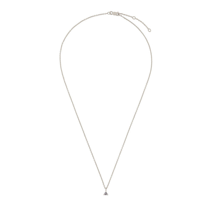 On-body shot of One in a Trillion Solitaire Grey Diamond Necklace - 14k White Gold