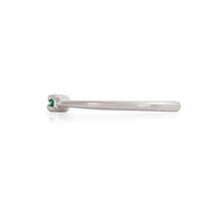 On-body shot of Daydreamer Ring - 14k Polished White Gold Marquise Emerald & Diamond Ring