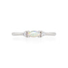 Daydreamer Ring - 14k Polished White Gold Marquise Opal & Diamond Ring