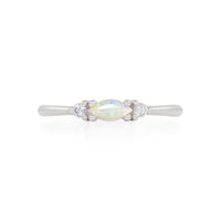 Thumbnail of Daydreamer Ring Marquise Opal & Diamond Ring - 14k Polished White Gold