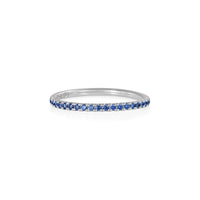 Today Blue Sapphire Eternity Ring - 14k Polished White Gold Half Eternity Blue Sapphire Ring