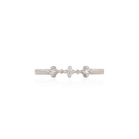 Stars in the Sky Eternity Ring - 14k White Gold Polished Band Three Diamond Eternity Ring