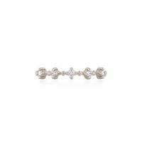 Stars in the Sky Eternity Ring - 14k White Gold Polished Band Five Diamond Eternity Ring