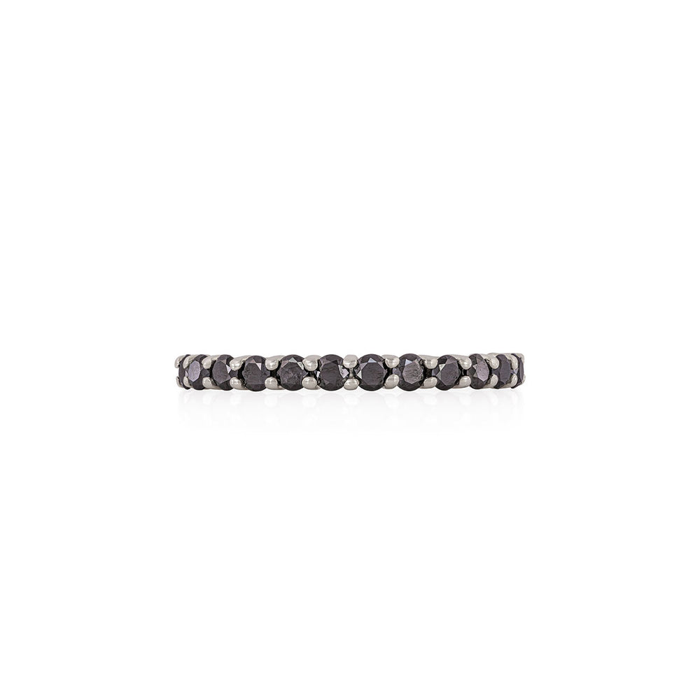 Tomorrow Black Diamond Eternity Ring - 14k White Gold Polished Band