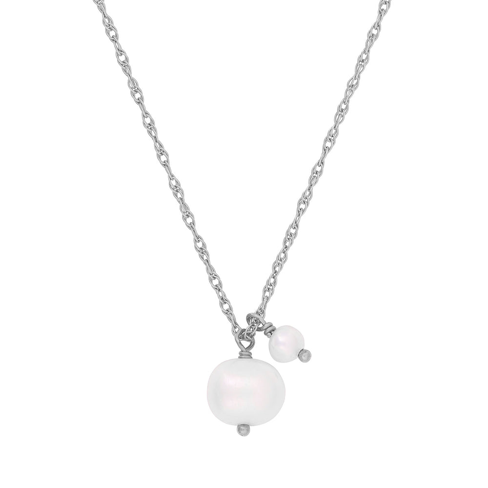 Raindrop 14k White Gold Pearl Necklace Chupi