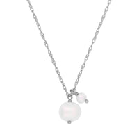 Raindrop Pearl Necklace - 14k White Gold Pearl Necklace