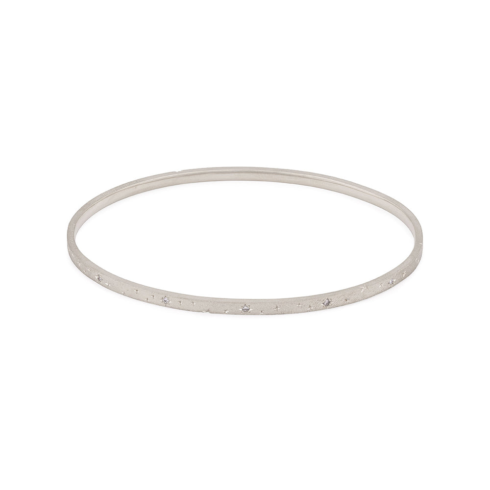 Stars in the Sky Lab-Grown Diamond Bangle - 14k White Gold