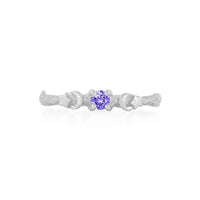 Sun, Moon & Stars Ring - 14k Polished White Gold Tanzanite Ring