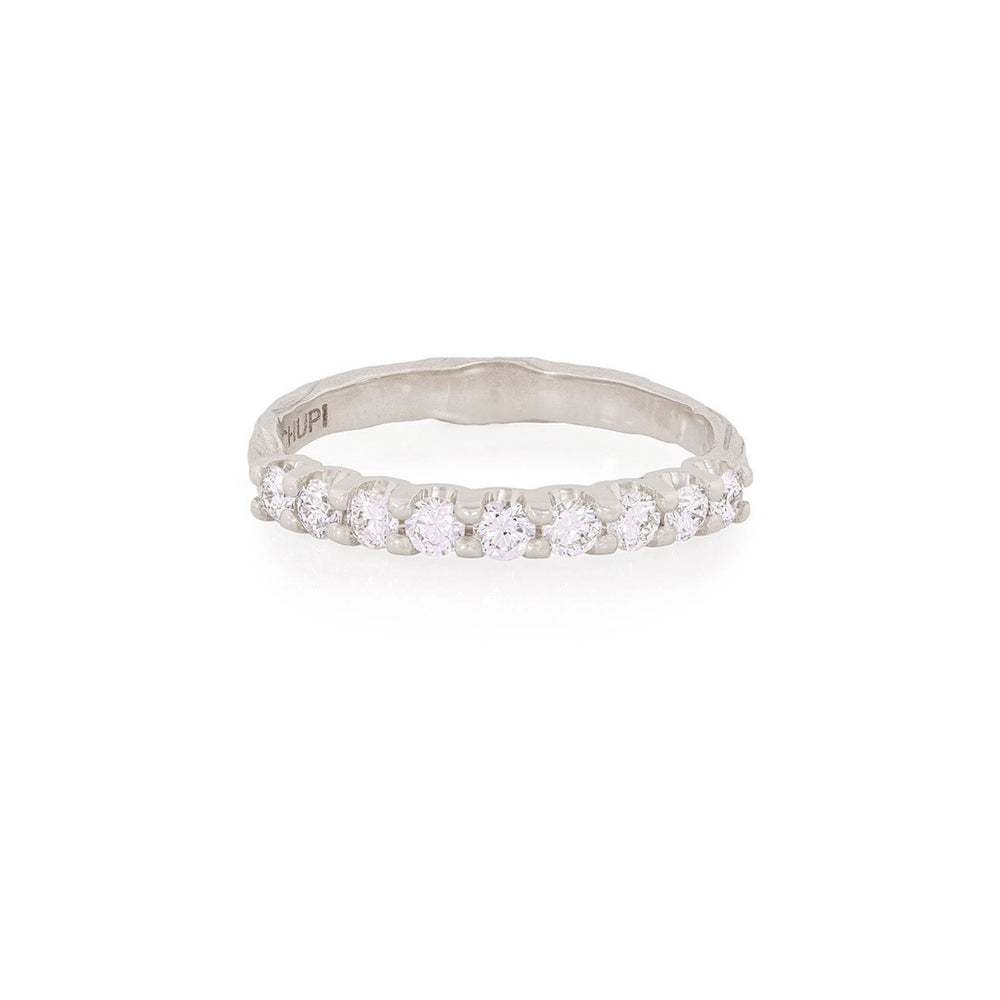 Forever Polished White Gold Diamond Half Eternity Ring Chupi