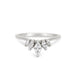 Inverted front view of the Crown of Hope Diamond Engagement Ring in 14k polished white gold, showcasing the polished band and elevated diamond setting.