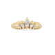 Front view of the Crown of Hope Diamond Ring in 14k solid gold with a twig band, featuring a large central diamond.