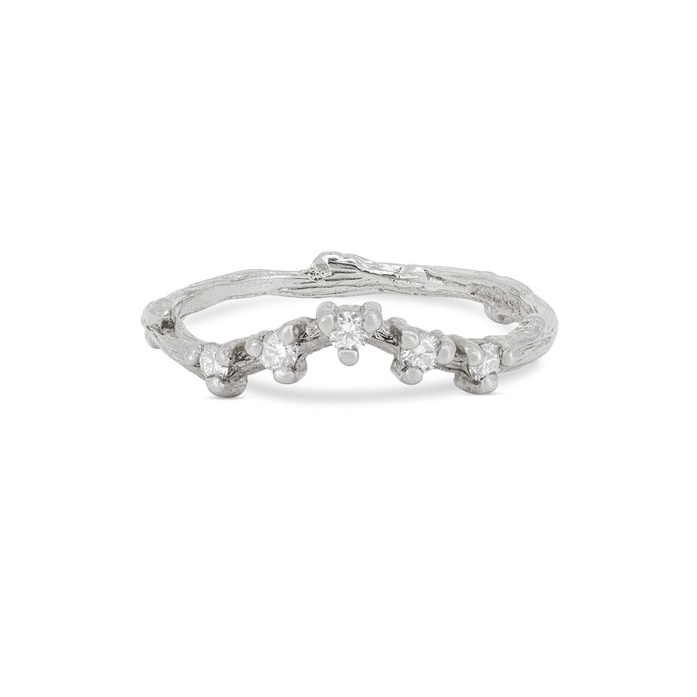 Crown of Sky - Diamond Ring 14k White Gold