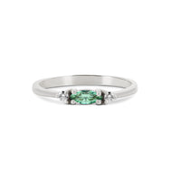 Thumbnail of Daydreamer Ring Marquise Emerald & Diamond Ring - 14k Polished White Gold