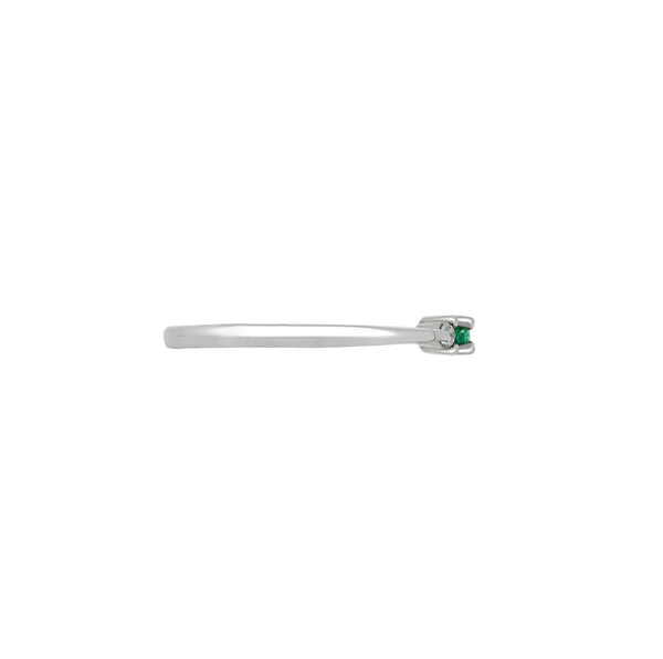 Alternative view of Daydreamer Ring Marquise Emerald & Diamond Ring - 14k Polished White Gold
