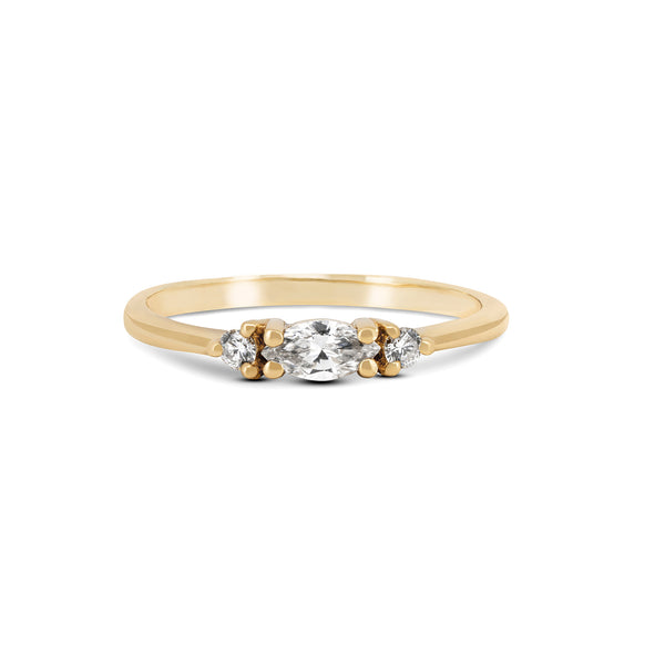 Daydreamer | Polished Gold Marquise Lab Diamond Ring | Chupi