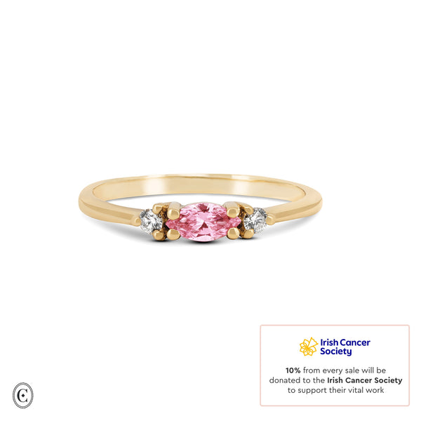 Daydreamer Ring - Marquise Pink Lab Grown Diamond Ring 14k Gold
