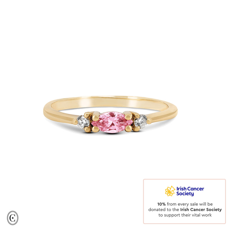 Daydreamer Ring - Marquise Pink Lab Grown Diamond Ring 14k Gold