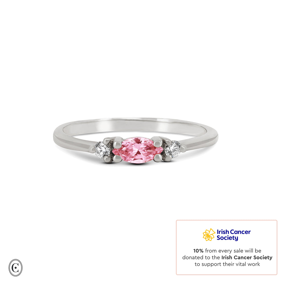 Daydreamer Ring - Marquise Pink Lab Grown Diamond Ring 14k White Gold