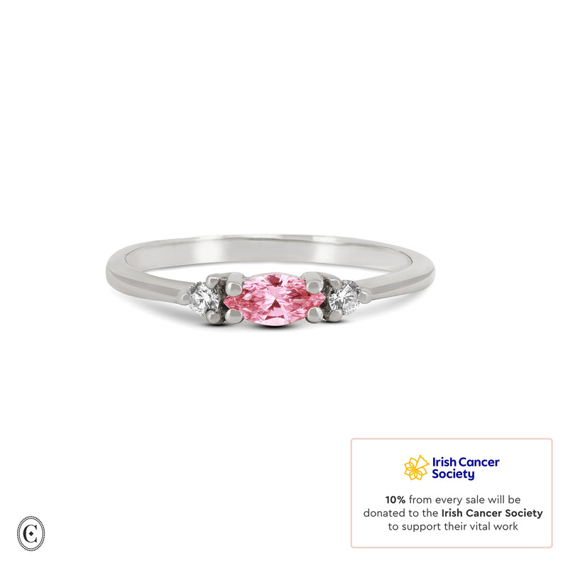 Daydreamer Ring - Marquise Pink Lab Grown Diamond Ring 14k White Gold