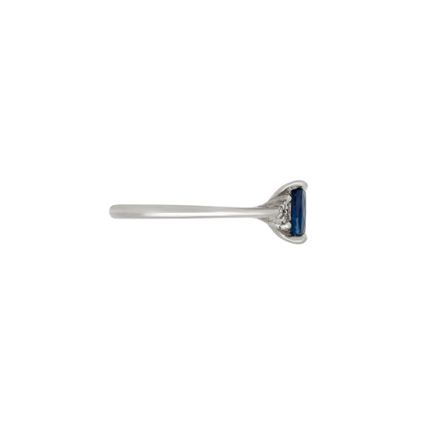 Alternative view of Dewlight - Blue Sapphire Engagement Ring 14k White Gold